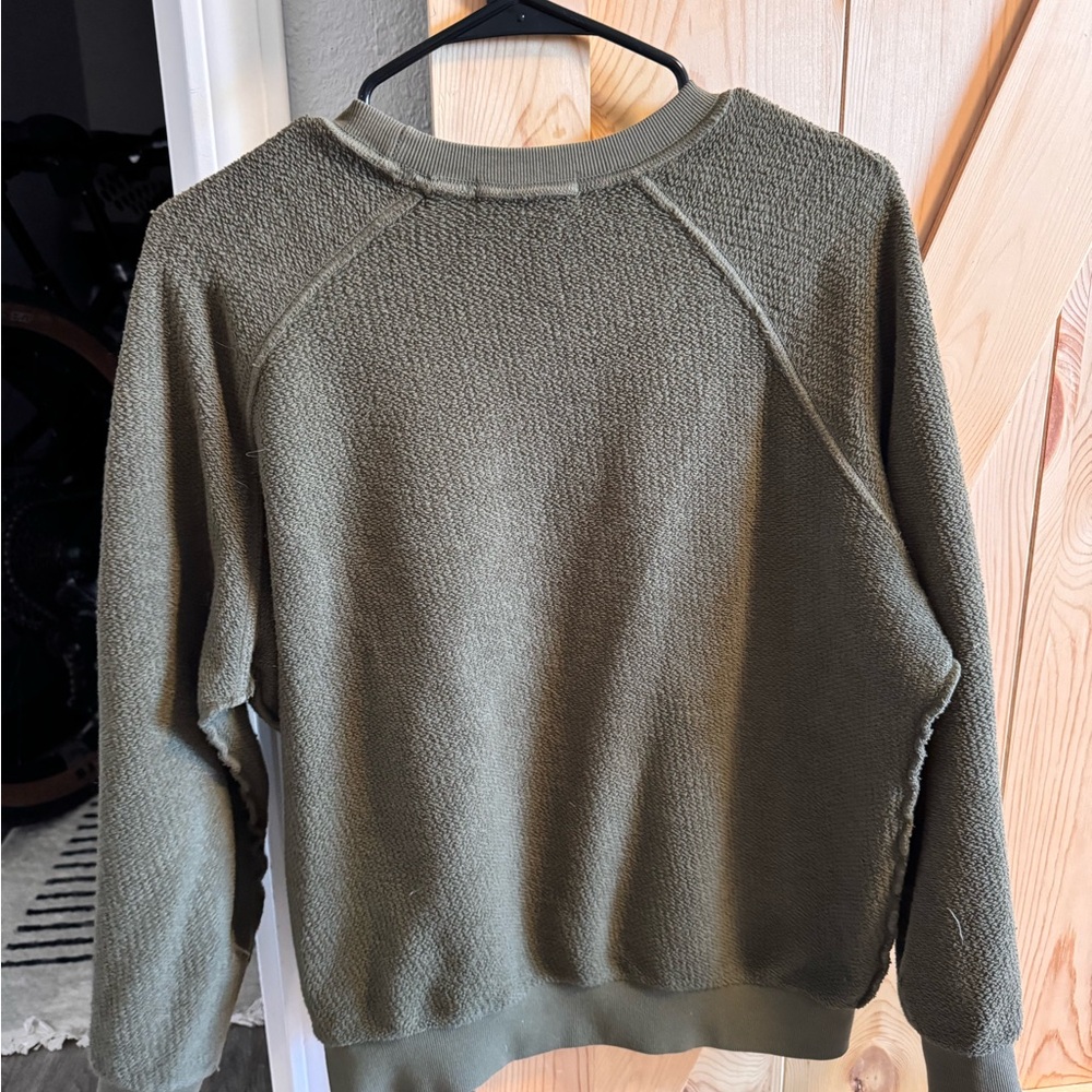 Olive Green Women's Sweater Perfect White Tee